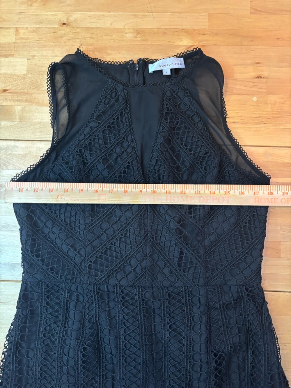 Adelyn Rae Black Sleeveless Lace A-Line Mini Dress - Picture 7 of 14